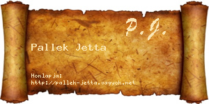 Pallek Jetta névjegykártya